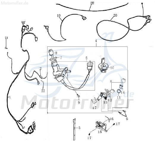 Seilzug Sitzbankschloss 260mm 35mm Elektrische 700724