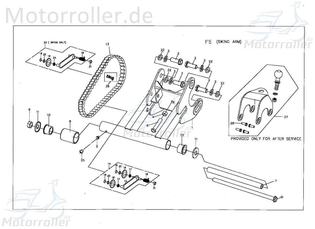 PGO Leerlaufzahnrad X-RIDER 150 Leerlaufritzel 150ccm 4Takt Motorroller.de PGO 50ccm-2Takt Quad ATV X-RIDER 110 UTV Ersatzteil Service Inpektion