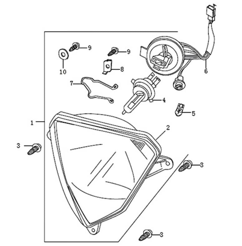 Kreidler DICE GS/SM 125 pro Scheinwerfer Anschlusskabel 781132 Scheinwerferkabel Leitung Original