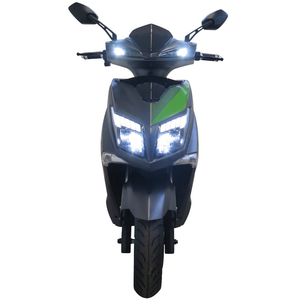 Elektroroller E-Fighter 45 km/h grau-grün E-Scooter E-Roller