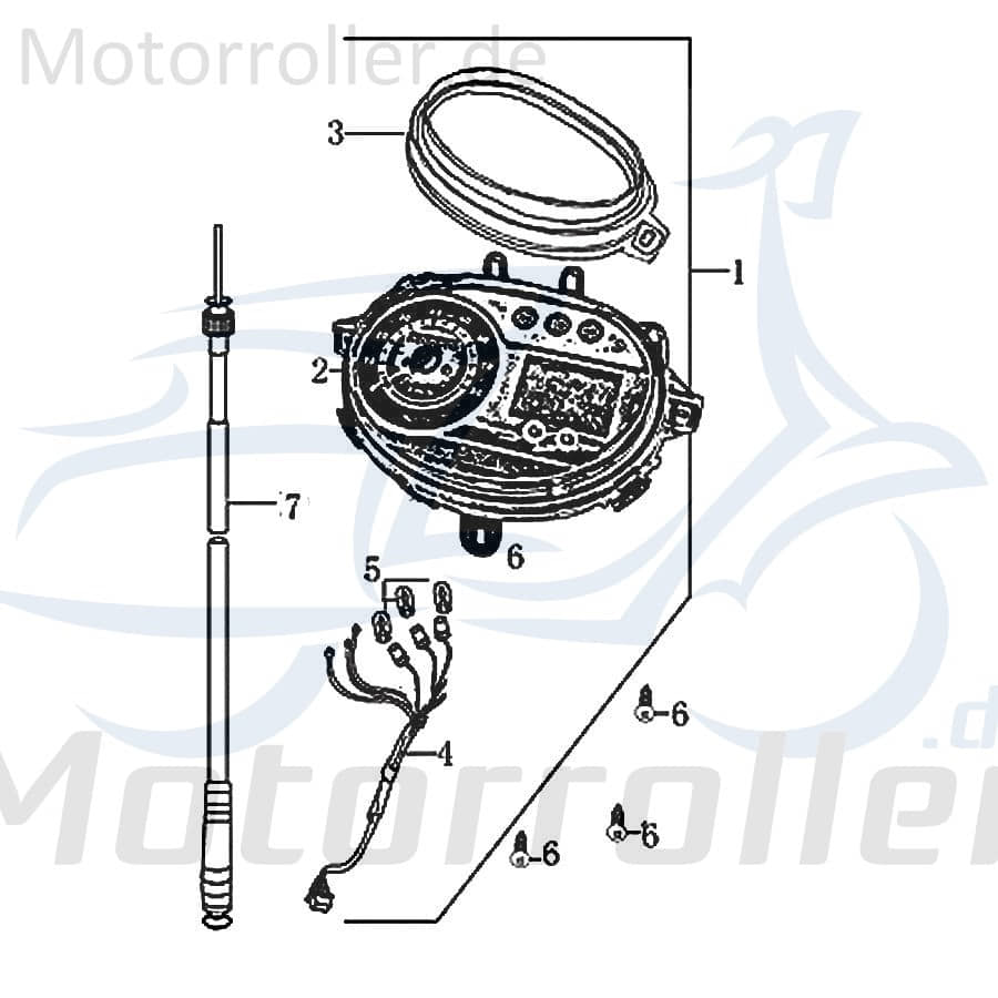 Tachometer Jonway Galactica 2.0 RC 50 Speedometer 1160201-8 Motorroller.de Geschwindigkeitsmesser Geschwindigkeitsanzeige kmh-Anzeige Tachoeinheit