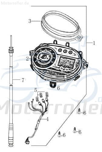 Adapterkabelsatz Jonway Galactica 2.0 RC 50 für 2160201-10 Motorroller.de Tachometer 50ccm-2Takt Scooter Kreidler Florett RS 50 DD Moped Ersatzteil