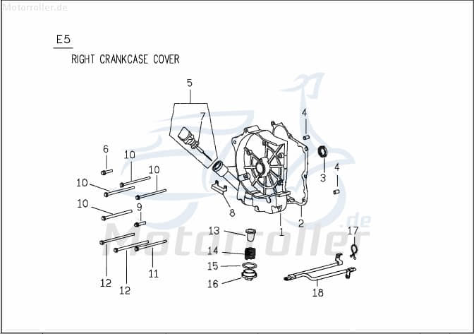 PGO Bolzen Starter T-Rex 125 Stehbolzen Zapfen 125ccm 4Takt Motorroller.de Gewindebolzen Gewindestift Arretierbolzen Stiftschraube Gewinde-Stift