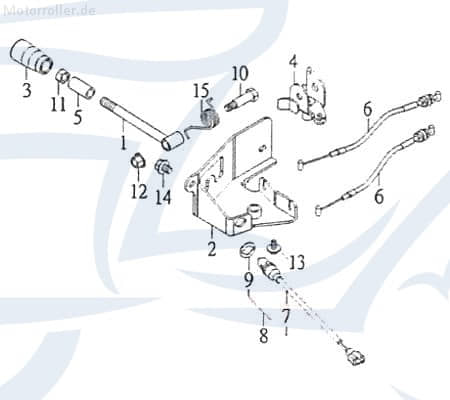 Schalthebelaufnahme Kreidler Mustang 200 Quad ATV 4Takt 94451 Motorroller.de 200ccm-4Takt SMC Quad 200 Offroad Ersatzteil Service Inpektion