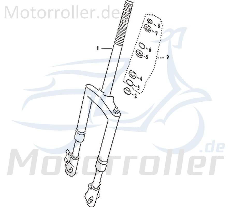 Kreidler e-Florett 3.0 Vorderradgabel 733612 Motorroller.de Gabelbrücke Gabeljoch Stoßdämpfer Gabelbeine Gabelholm Elektroroller E-Roller