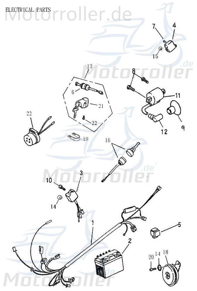 Adly Schlosssatz Bj.02 ATV 50 II Utility XXL AC 50ccm 2Takt Motorroller.de Schloss-Set Zünd-Schloss Quad