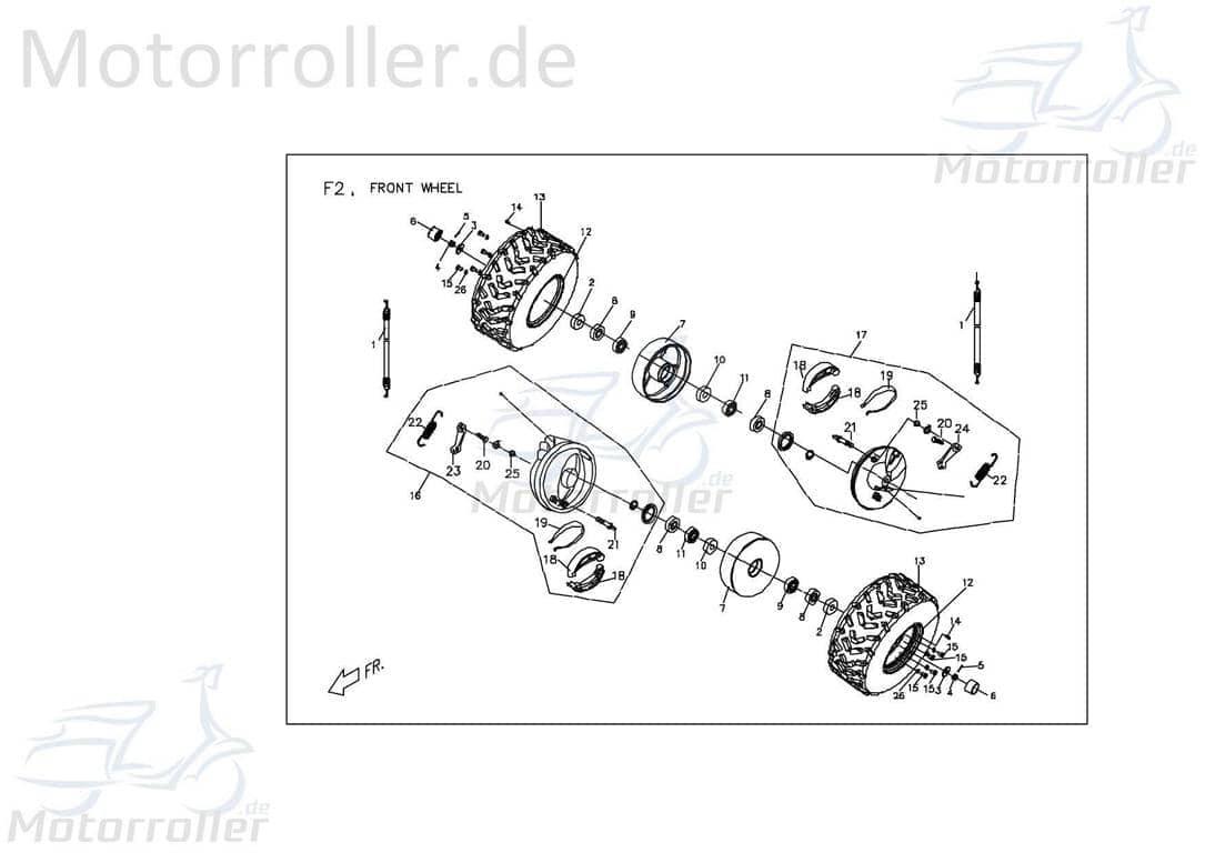 PGO Bremsarm rechts vorn X-Rider 90 Bremshebel Quad X040D060000 Motorroller.de Brems-Hebel Bremsarm Brems-Arm ATV UTV
