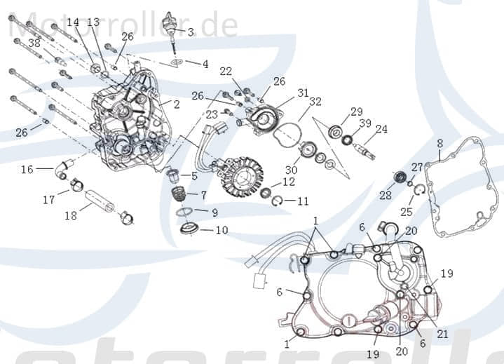 Generic Soho 125 Dichtung SEAL 125ccm 4Takt 169113000000 Motorroller.de Abdichtung Gasket 125ccm-4Takt Scooter Kreidler Insignio 125 2.0 Ersatzteil