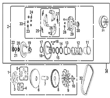 Rex Palermo 50 Fliekraftrollensatz 740282 Motorroller.de Variorollen Variogewichte Kreidler Florett 2.0 50 City