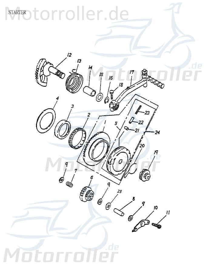 Kupplung E-Starter / Freilauf komplett 28400-116-001