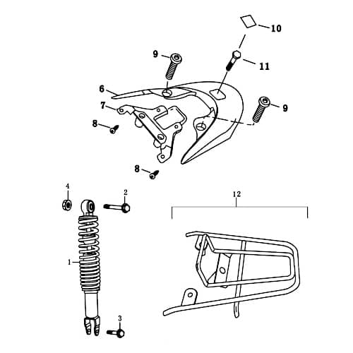 Rex RS450 Sechskantschraube Befestigung 50ccm 4Takt FIG31-7 Motorroller.de Halter Halterung Flachkopfschraube Sechskant-Schraube Bundschraube Scooter