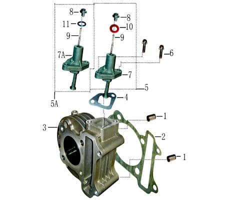 Flanschschraube M6x16mm Rex RS450 Bundschraube 50ccm 4Takt Motorroller.de Maschinenschraube Flansch-Schraube Maschinen-Schraube Bund-Schraube 1E40QMB