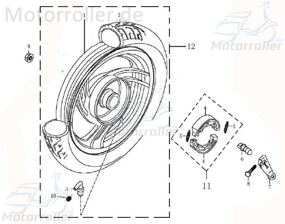 Bremsnockenhebel hinten 2Takt 50ccm 2100403-4