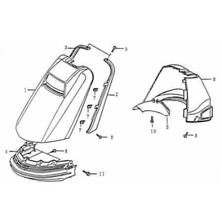 Rex Rexy 125 Spritzschutz Roller 125ccm 4Takt 51553-GAT-00 Motorroller.de Schutzblech Schmutzfänger Schutz-Blech Radabdeckung Radlauf Spritzlappen