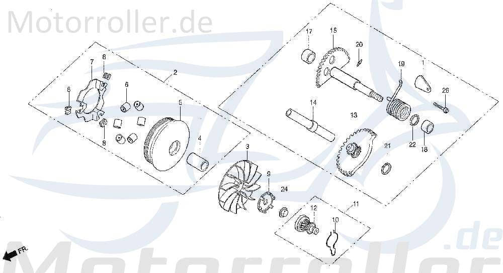 Daelim NS 125 Reglerrolle Daelim NS 125 22121-SA1-0000-EU Motorroller.de 10,5g Reglerrollen Fliehkraftrolle 125ccm 4Takt Scooter Otello 125 Ersatzteil