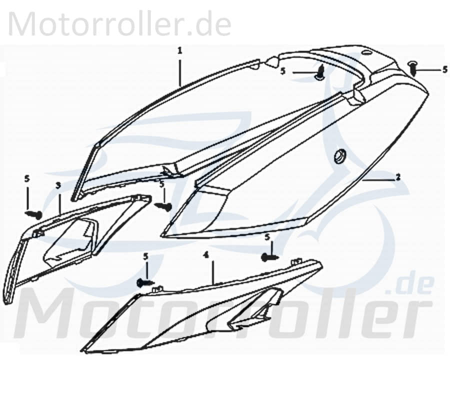 Kreidler e-Florett 3.0 Seitenverkleidung hinten rechts 733519 Motorroller.de Seitenabdeckung Seitenleiste Seitenteil
