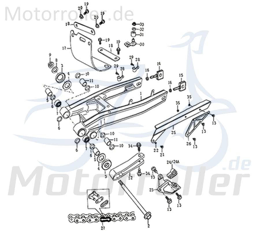 Staubkappe für Schwingenlager Motorroller 125ccm 781234