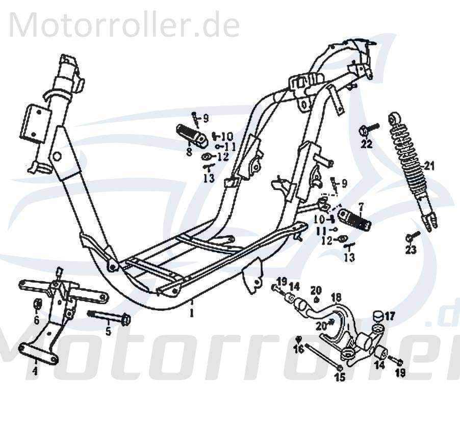 Motorhaltebolzen Rex SC 125 Motorhalteschraube 125ccm 4Takt Motorroller.de Motorhaltewelle Motorlagerbolzen 125ccm-4Takt Scooter Speedy 125 QM125T-10A