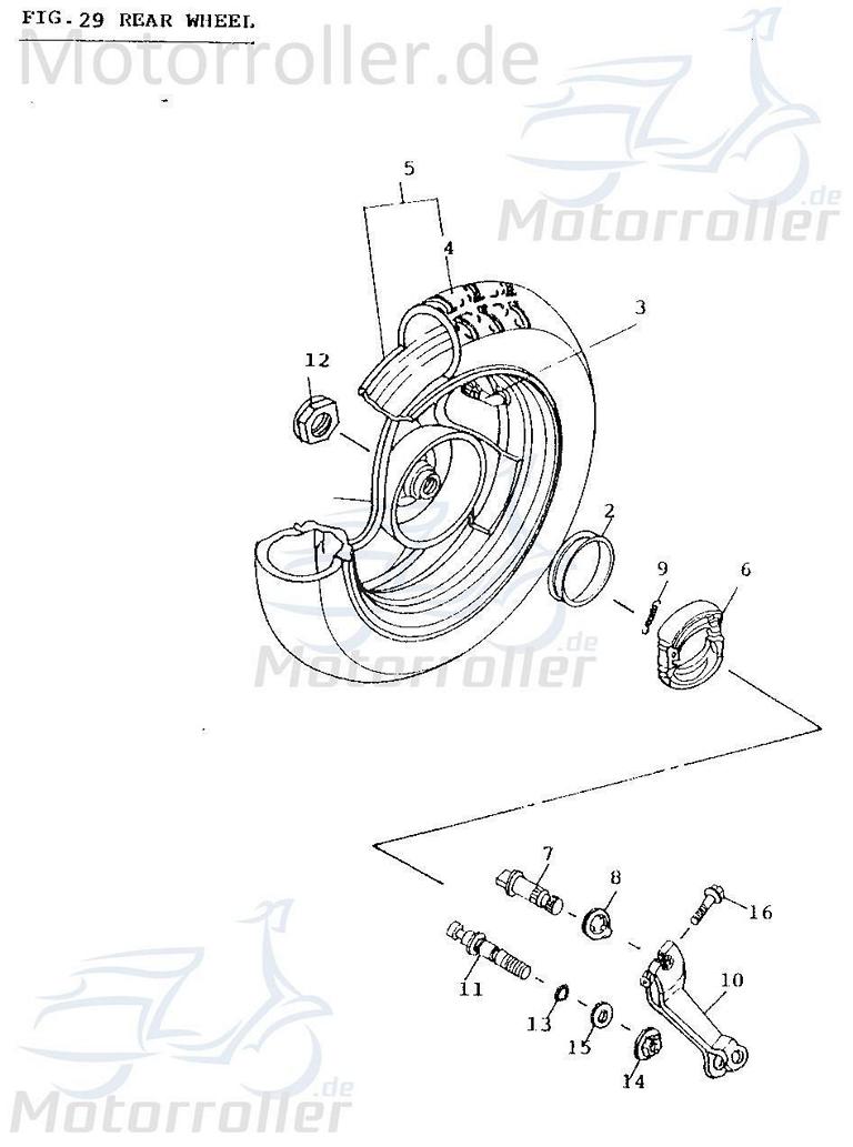 Bremshebel hinten Handbremsgriff 43410-110-000