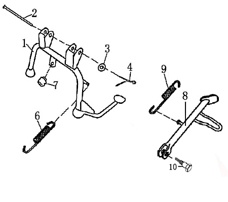 Seitenständer Länge 170mm (für Schalter) 7.833.177/4