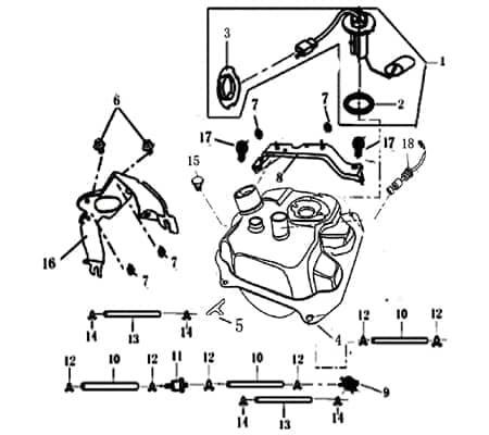Kreidler Jigger 50 Haltebügel Benzintank 700597 Motorroller.de Halterung Befestigung Halter Kraftstofftank