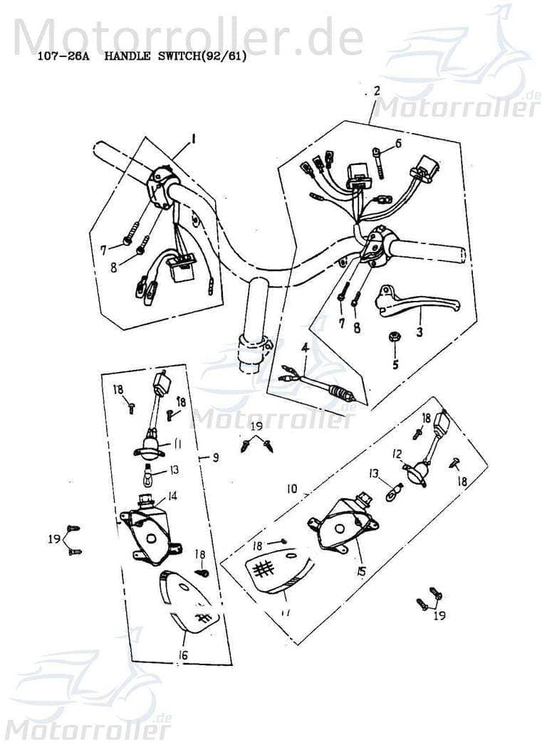 Bremshebel l. schwarz m. Bohrung 6mm CQJ-40002BM0T000