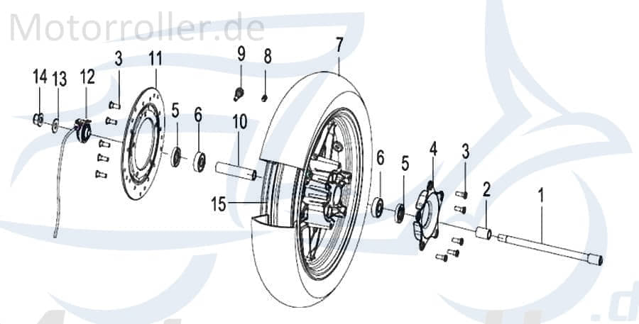 SMC Bundmutter M14x1.5 Kreidler Insignio 125 DD B04171415053 Motorroller.de Sechskantmutter Flanschmutter Sechskant-Mutter Flansch-Mutter Bund-Mutter