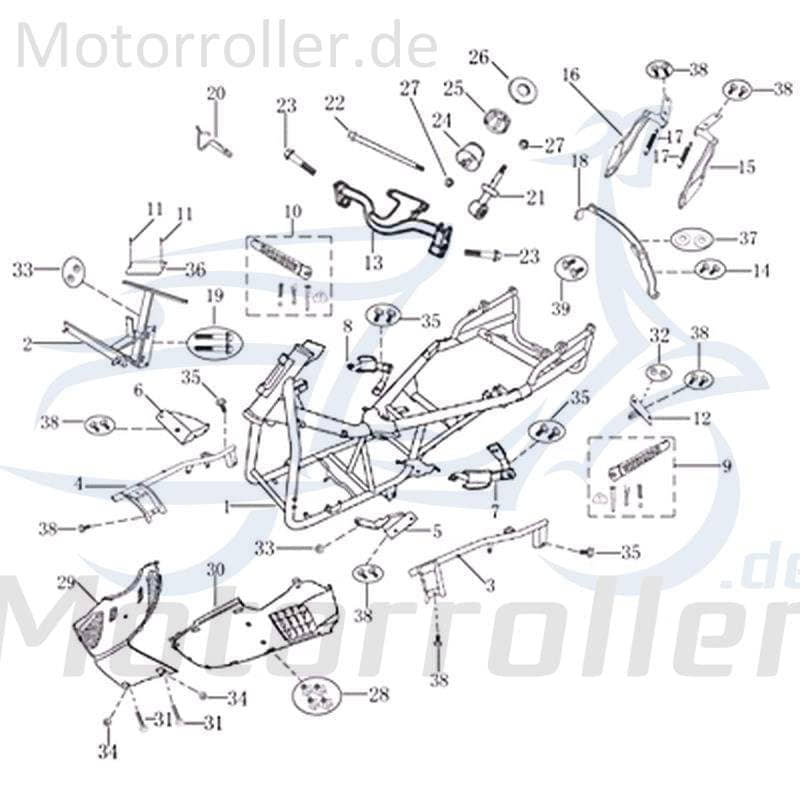 Rex INSIGNIO 125 DD Sitzbankscharnier 125ccm 4Takt 702144 Motorroller.de Gelenk Scharniergelenk Sitzbank-Scharnier Halter Sattel-Scharnier Scooter