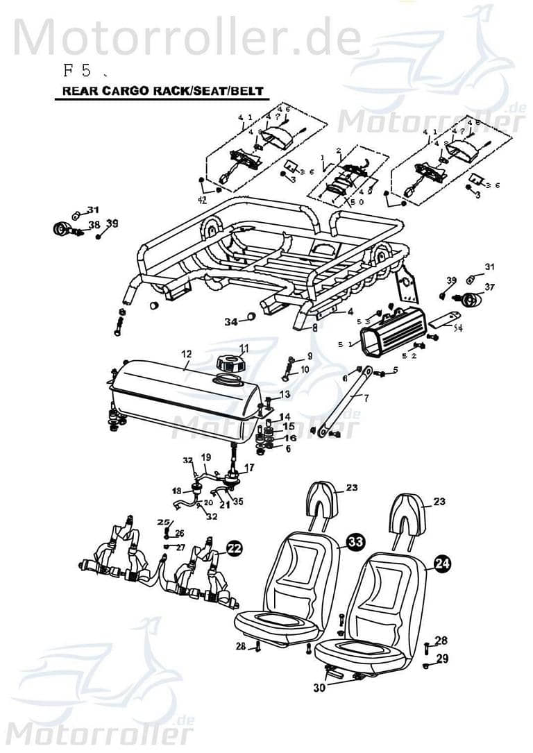 PGO Rücklicht glas Bugrider 250 Rückleuchte 250ccm 4Takt Motorroller.de Rückstrahler Rück-Leuchte Rückleuchteneinheit Rückleuchten-Einheit Buggy