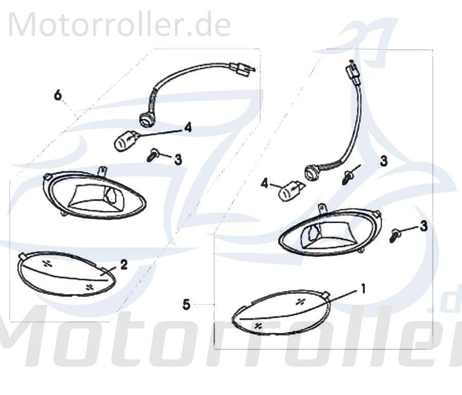 Blinker links Rex RS125 QM125T 10D Blinklicht Scooter 83434 Motorroller.de Signalleuchte Blinkleuchte Fahrtrichtungsanzeiger Blinkleuchten Winker