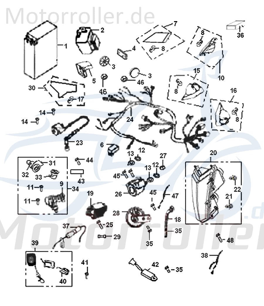 SMC Unterlegscheibe Keeway Easy 50 Distanzhalter B07030000604 Motorroller.de U-Scheibe Washer Beilagscheibe Ausgleichsscheibe Distanz-Scheibe Flash 50