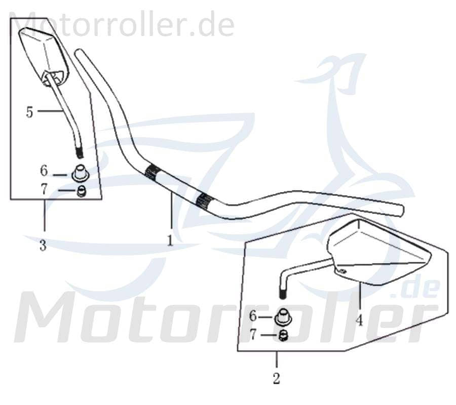 CPI SX 50 Supercross Rückspiegel rechts 50ccm 2Takt 405-12Y2-001R Motorroller.de Rück-Spiegel Seitenspiegel Motorrad Supermoto 50 DD Moped Service