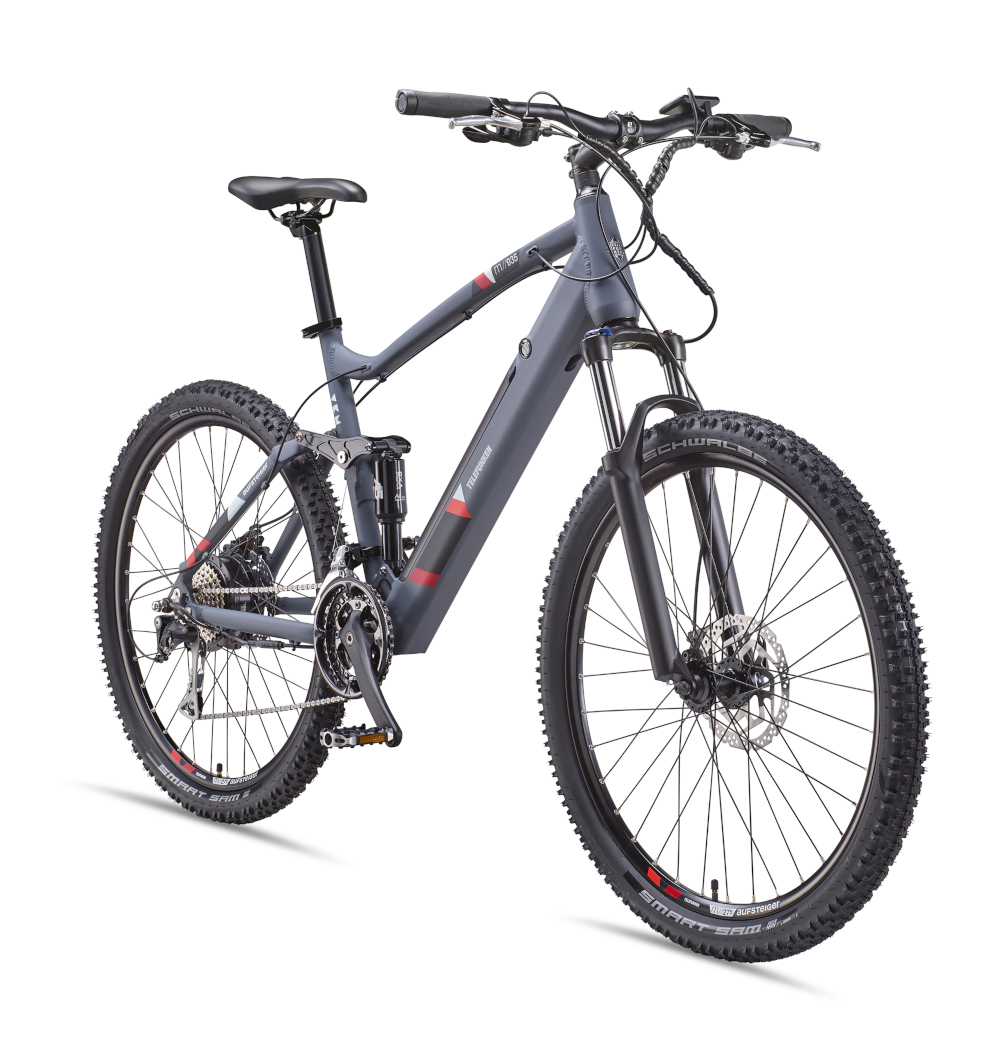E-Bike Telefunken M935 Aufsteiger Elektrofahrrad MTB-Pedelec graphit 27,5" RH 48cm E-Fahrrad Mountainbike