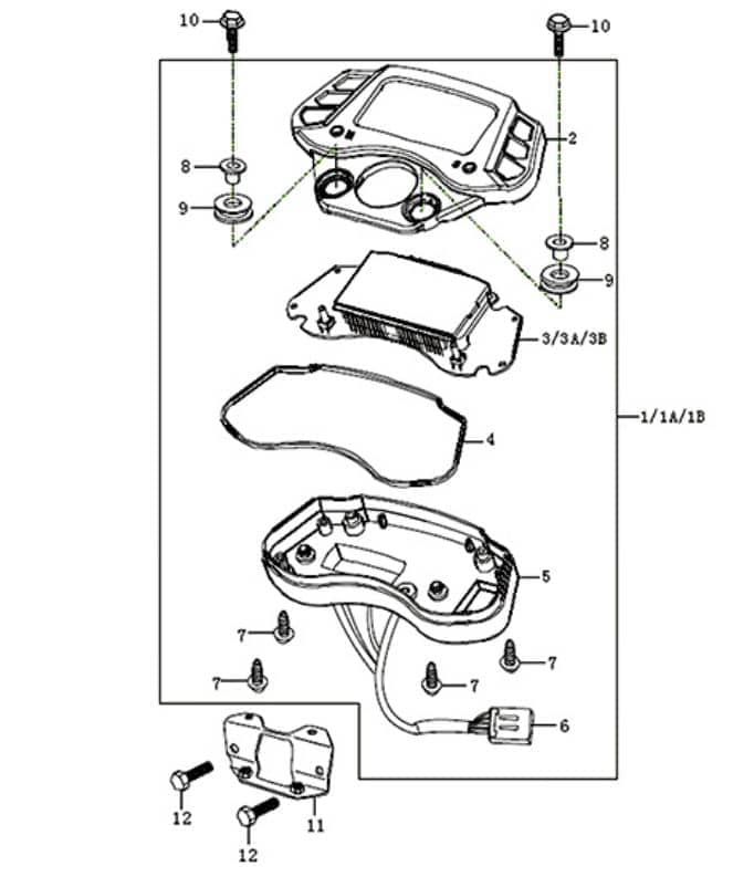 Kreidler DICE GS/SM 125 pro Tachogehäuse oben 781128 Tachoverkleidung Tachoabdeckung Original