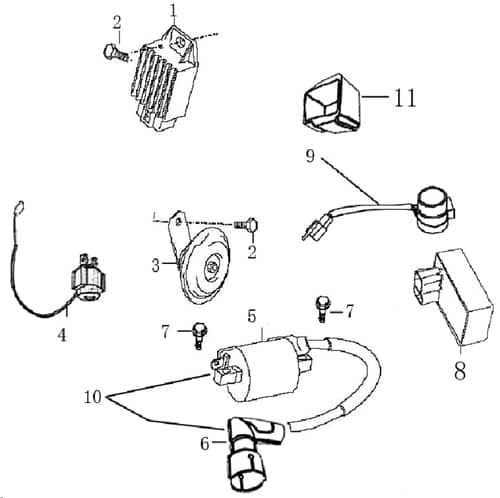 Kabelbaum Jonway Jigger 50 Stromverteiler Kabel-Set 1070401-1 Motorroller.de Kabelsatz Strom-Verteiler Kabelbündel Kabel-SatzKabelbaumverteiler Moped