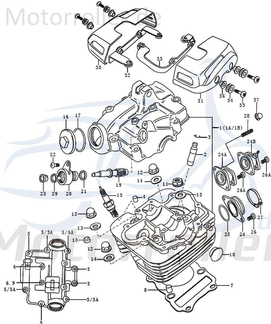 Kreidler Supermoto Enduro 125 Unterlegscheibe 125ccm 4Takt FIG.E1-13 Motorroller.de Distanzhalter U-Scheibe Washer Beilagscheibe Ausgleichsscheibe
