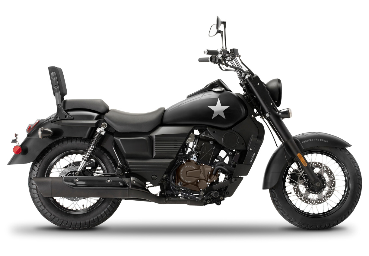 Motorrad Fighter 300 UMC-RS schwarz Euro 5 300ccm Schaltmoped Chopper 129 km/h