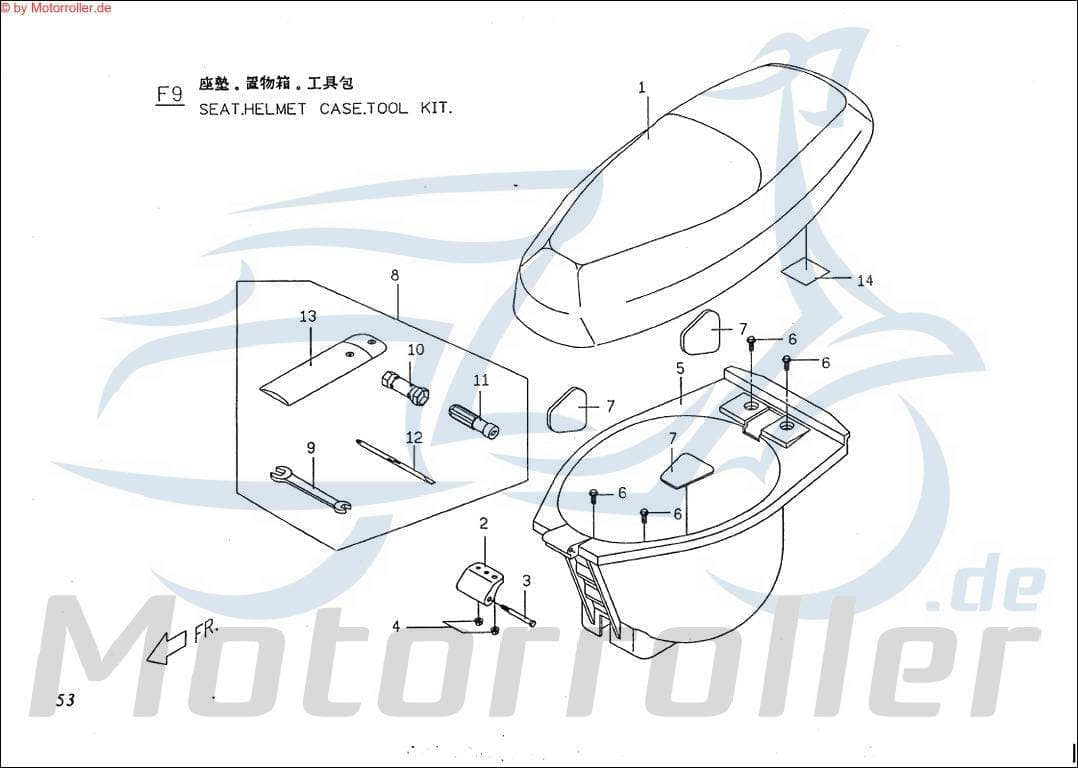 PGO Helmfach Big Max 50 Stauraum Staufach Handschuhfach P1681000000 Motorroller.de Gepäckraum Gepäckfach Helmraum Big Max 90 Mokick Ersatzteil Service