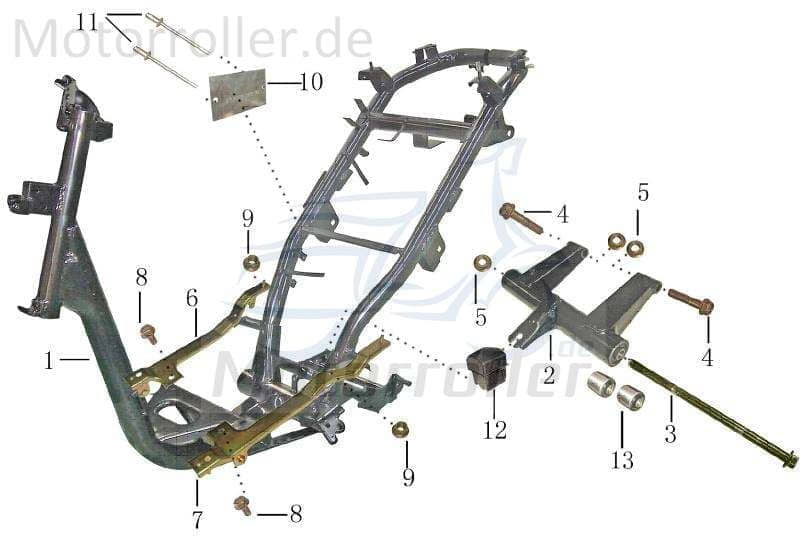 Motorschwinge flaches Widerlager AGM Motorträger 50ccm 4Takt Motorroller.de Motoraufhängung Motorwippe Motorhalter Motor-Halter Motor-Halterung 139QMB