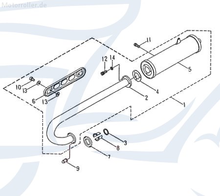 SMC Auspuff Explorer Tomahawk 170 Auspuffanlage 31610-RAM-02C Motorroller.de Endschalldämpfer Endtopf Auspuff-Anlage Auspufftopf Auspuffendtopf Quad