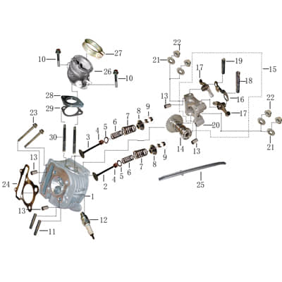 Austauschmotor 4T 13 Zoll 152QMI Jonway YYB915025001-A