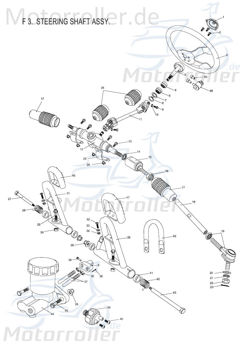 PGO Buchse Lenkwelle Nadellager Bugrider 250 250ccm 4Takt Motorroller.de Hülse Distanzhülse Lagerbuchse Distanz-Hülse Distanzbuchse Passhülse Buggy