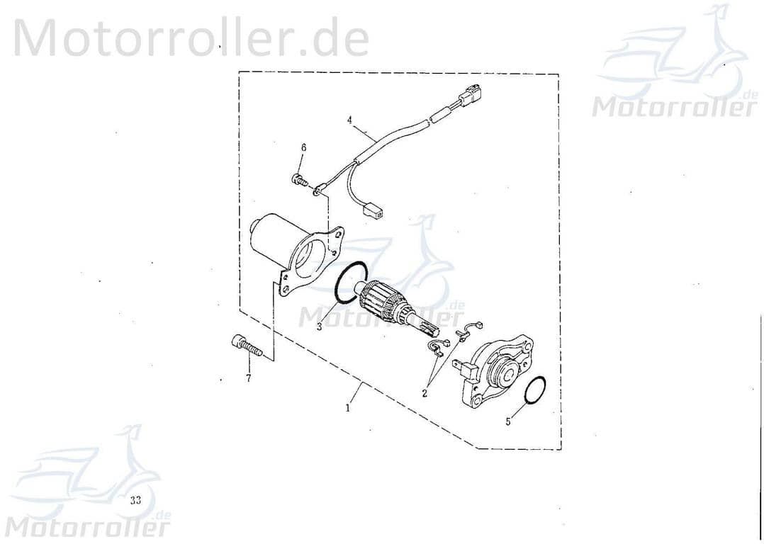 SMC Extra 50 Off Road Anlasserkabel 50ccm 2Takt 35831-NAF-00 Motorroller.de Anschlusskabel Elektrokabel Minarelli liegend Extra 50 Off Road 50kmh