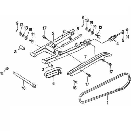 Rex Chopper 125 Kettenschutz Schutzblech 125ccm 4Takt 94154 Motorroller.de Kettenschutzblech Kettenabdeckung Schutz-Blech Ketten-Schutz 125ccm-4Takt