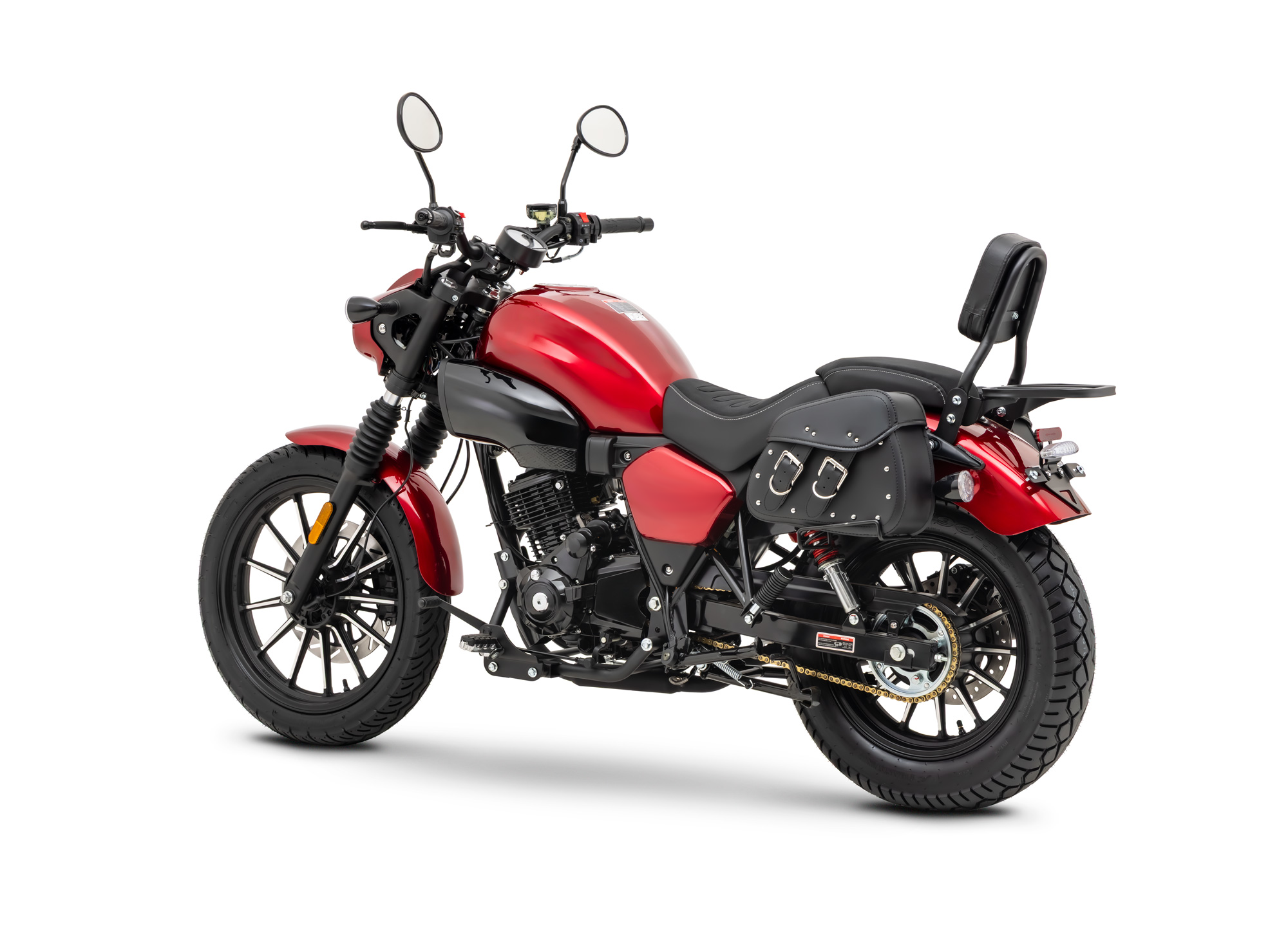 Motorrad Fighter 125 S-RS rot 90 km/h Euro 5+ Schaltmoped Chopper 125ccm 4 Takt Leichtkraftrad Krad Kraftrad