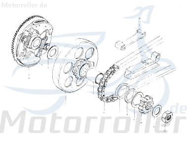 Eppella Eppelino 50 Fliehkraftkupplung 50ccm 4Takt ME082200-004B Motorroller.de mit Glocke Nockenscheibe Reglerplatte Wandlereinheit D1E41FM(D)