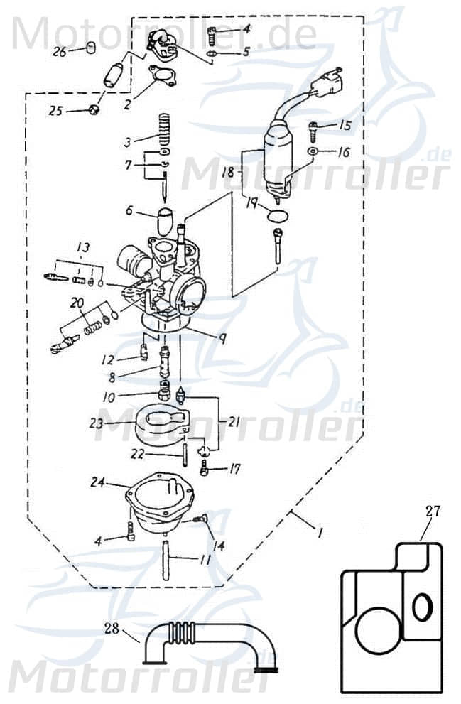 Mikuni Feder Düsennadel Gasschiebernadel AGM 31230413-1-M Motorroller.de Vergaser VM16-2Takt Ölfilter Ölfiltersieb Ölsiebfeder Federdruck 1E40QMB
