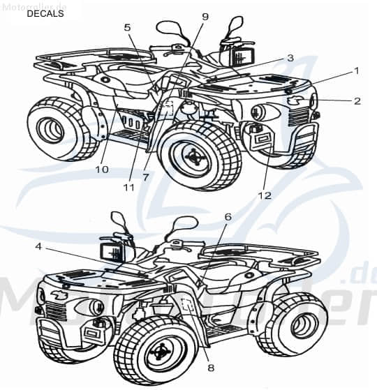 Aeon Cobra 180 Utility Aufkleber 180ccm 4Takt K87721-160-00F1 Motorroller.de Tank Sticker Dekor Dekor-Aufkleber Klebeetikett Quad ATV UTV Ersatzteil