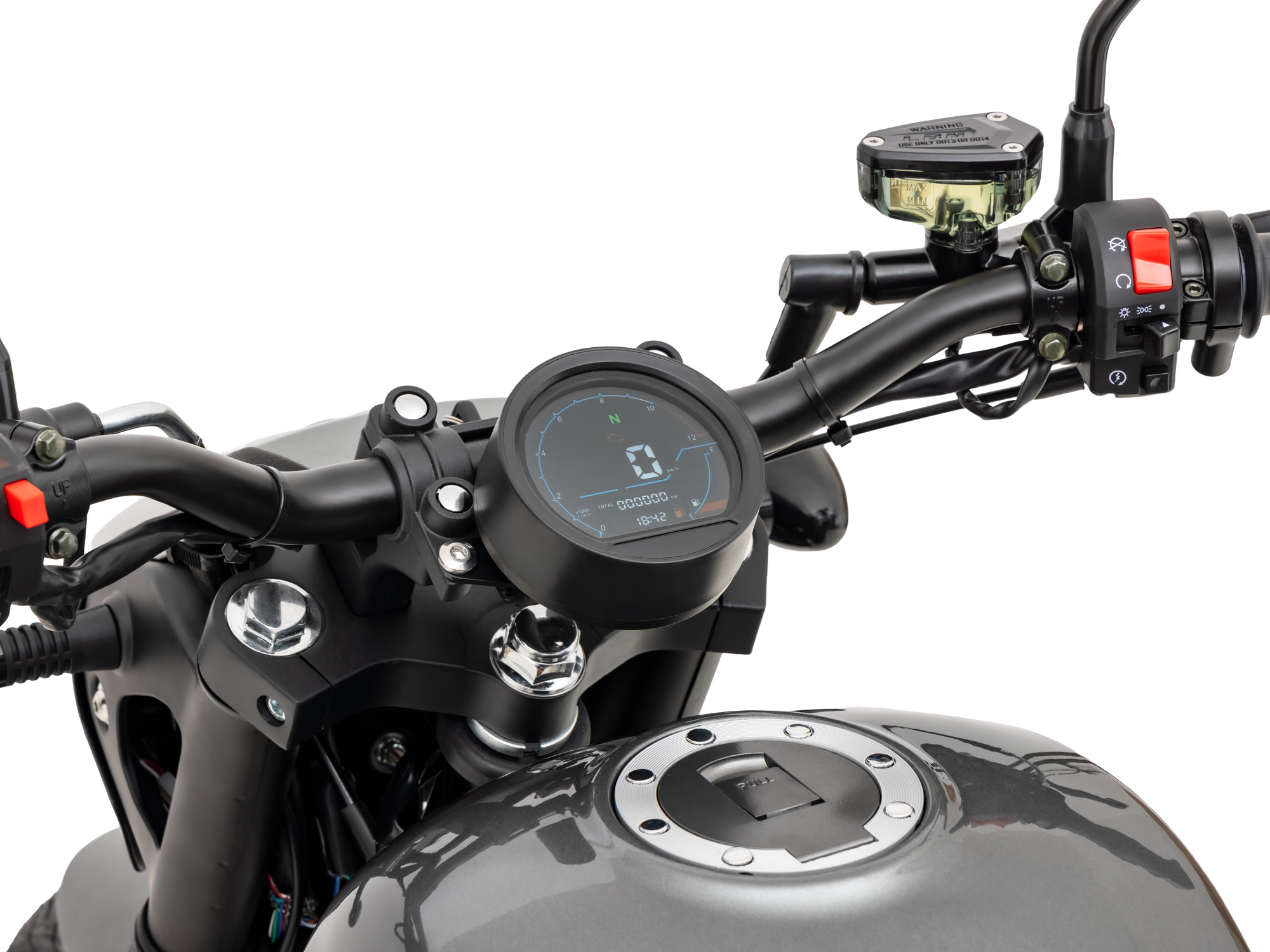 Motorrad Fighter 125 S-RS grau 90 km/h Euro 5+ Schaltmoped Chopper 125ccm 4 Takt Leichtkraftrad Krad Kraftrad