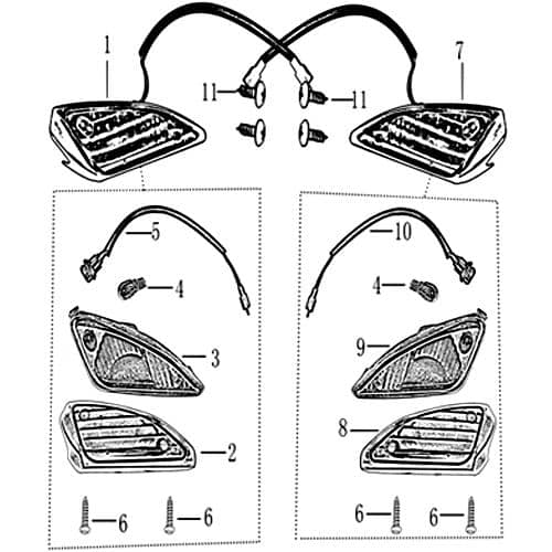 Blinkerkabel vorn rechts Rex Blinker-Kabel Roller 50ccm 4Takt Motorroller.de Blinker-Elektrokabel Blinker-Stromkabel Blinker-Elektroleitung 139QMB